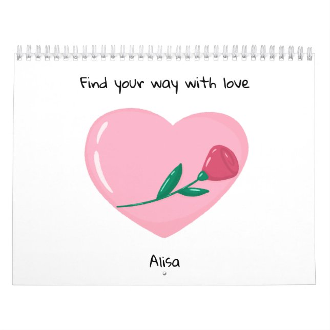 Calendrier Coeurs et phrases d'inspiration (Protection)