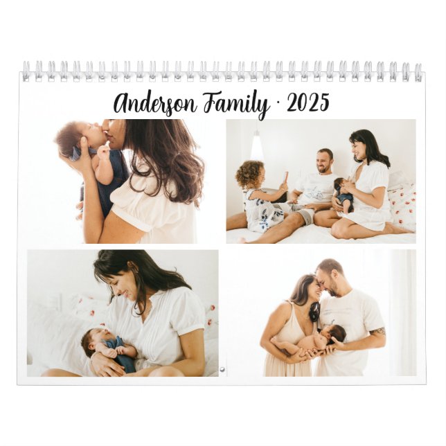Calendrier Collage photo Calligraphie simple Créez votre prop (Protection)