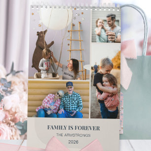 Calendrier Collage photo de famille scandinave beige moderne