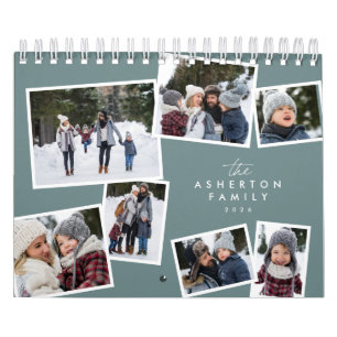 Calendrier Collage photo turquoise famille scrapbook