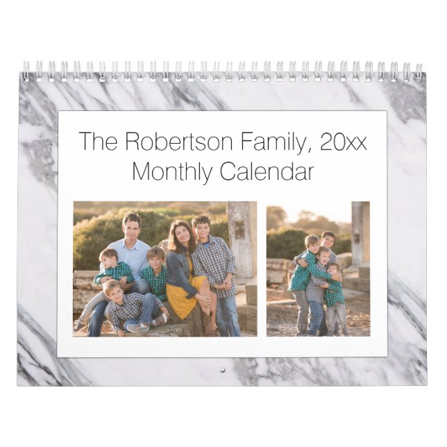 Calendrier Collection photo en marbre moderne Famille 24 imag (Protection)