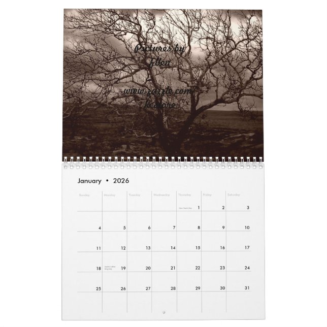Calendrier Collines de silex du Kansas (Jan 2026)
