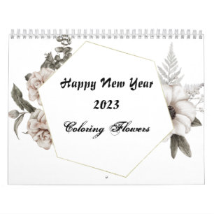 Calendrier Coloration pour Fleurs Adultes 2023, Couleur de vo