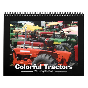 Calendrier coloré de tracteurs : Année de