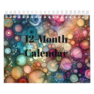 Calendrier Colorful Alcohol Ink Design