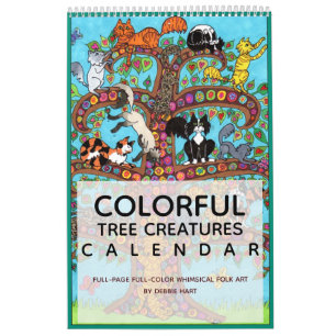 Calendrier Colorful Tree Creatures Whimsical 2022 Animal Art