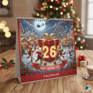 Calendrier Concentrez-vous sur le style visuel et le Noël uni