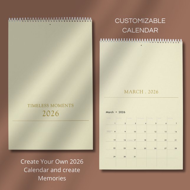 Calendrier Conception de typographie simple et propre (Créateur téléchargé)