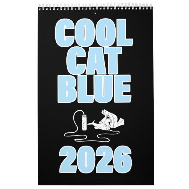 Calendrier Cool cat Blue 2026 (Protection)
