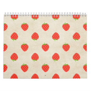 Calendrier Copie rustique Girly vintage de fraises de fraise