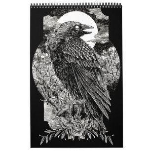 Calendrier Corbeau mystique foncé