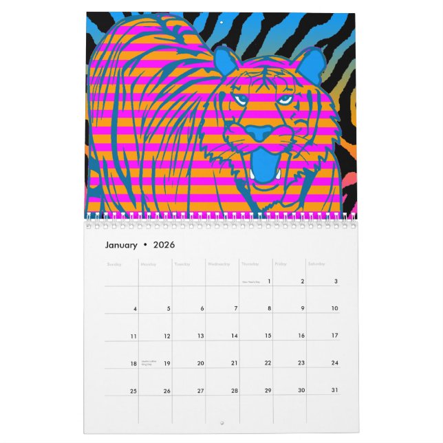 Calendrier Corey Tiger 80s Retro Style 2011 (Jan 2026)