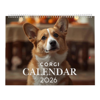 Calendrier Corgi 2026 | Calendrier mural 12 mois