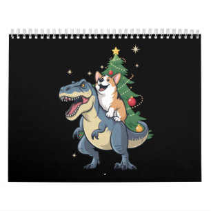 Calendrier Corgi Noël Dinosaure Arbre Rex Vacances Xmas