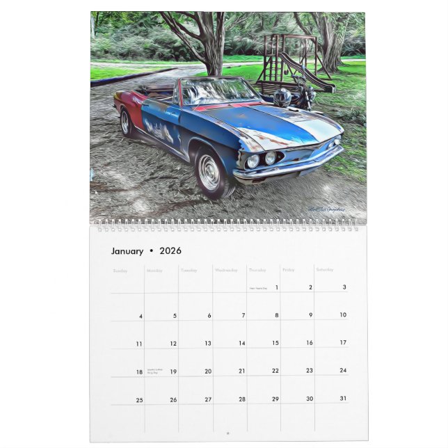 Calendrier Corvair de deux pages (Jan 2026)