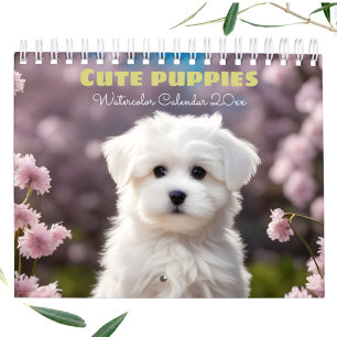 Calendrier Couleur d'aquarelle Amoureux des chiens saisonnier