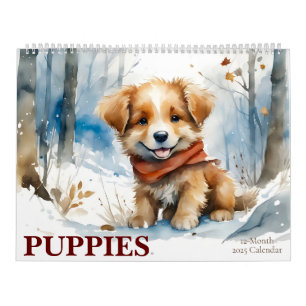 Calendrier Couleur d'aquarelle des marionnettes mignonnes Art