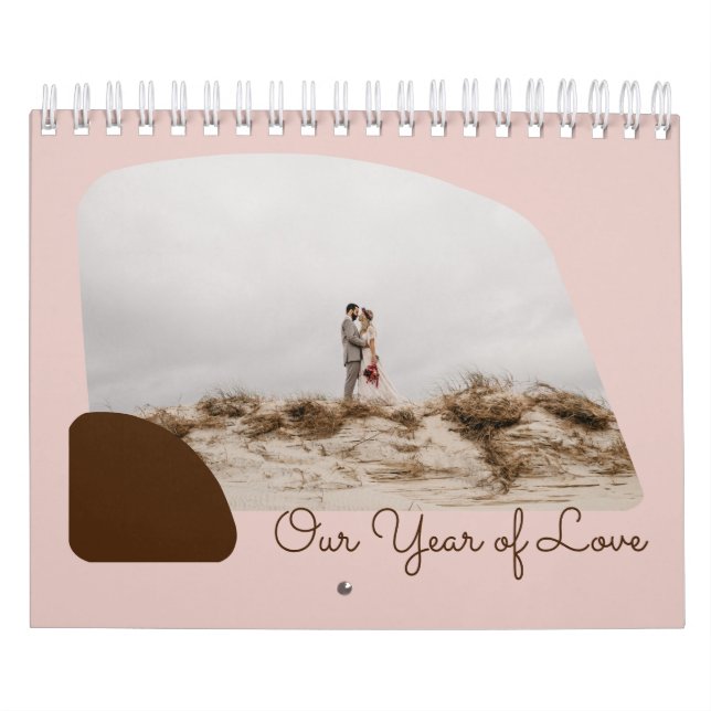Calendrier Couleur Personnalisée Notre Année D'Amour Premier  (Protection)