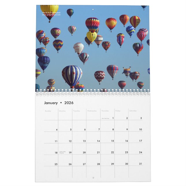 Calendrier Couleurs d'automne d'Albuquerque (Jan 2026)