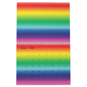 Calendrier Couleurs modernes de dégradé arc-en-ciel gay pride