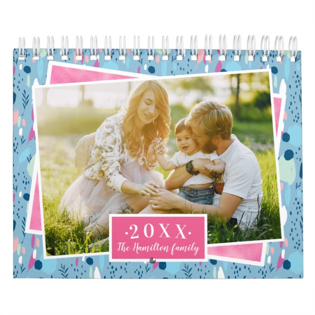 Calendrier Couleurs vives Photo personnalisée Famille 2022 (Protection)
