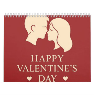 Calendrier Couple Silhouette Romantique Saint-Valentin 2026 M