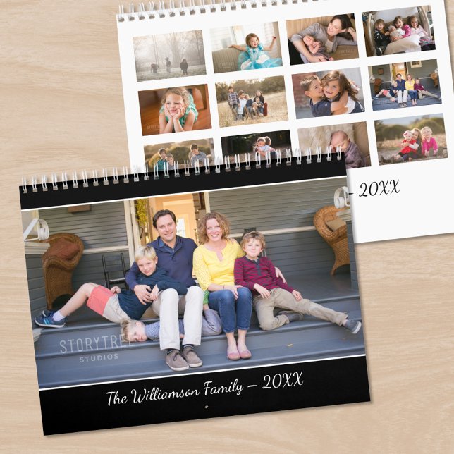 Calendrier Create Your Own Modern Black Cover Photo (Create Your Own Modern Black Cover Photo Calendar, front/back)