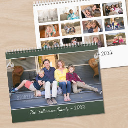 Calendrier Create Your Own Modern Green Cover Photo Calendar