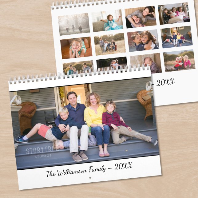 Calendrier Create Your Own Modern White Cover Photo Calendar (Create Your Own Modern White Cover Photo Calendar, front/back)