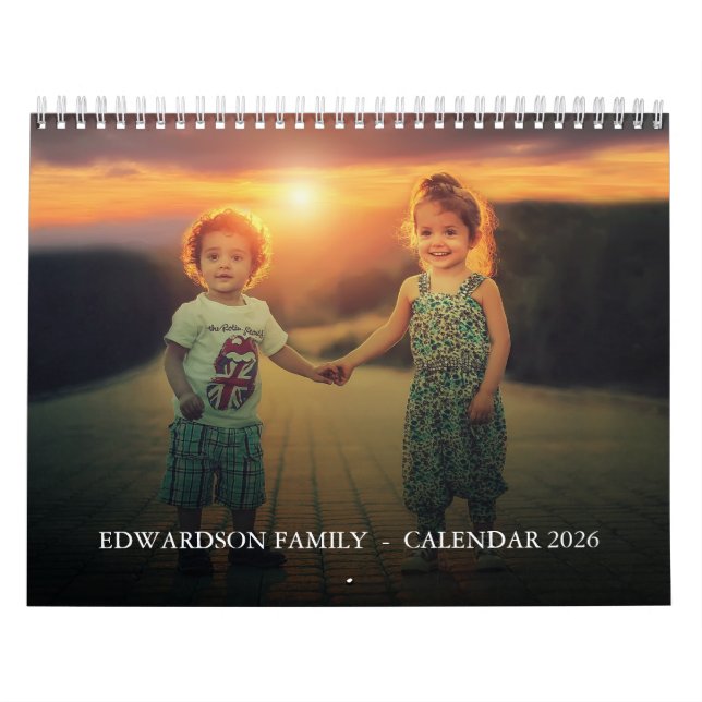 Calendrier Créer votre propre famille année unique photo cale (Protection)