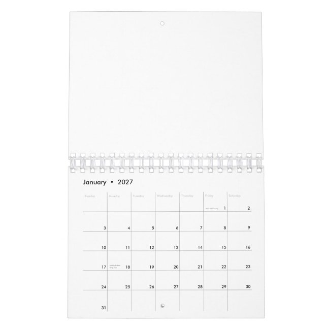 Calendrier Créez Votre Propre blanc  (Jan 2027)