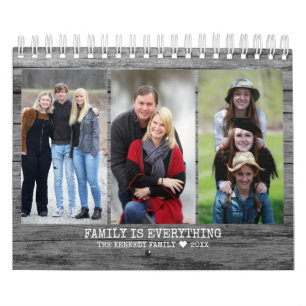 Calendrier Créez votre propre photo de famille 2023 Bois rust