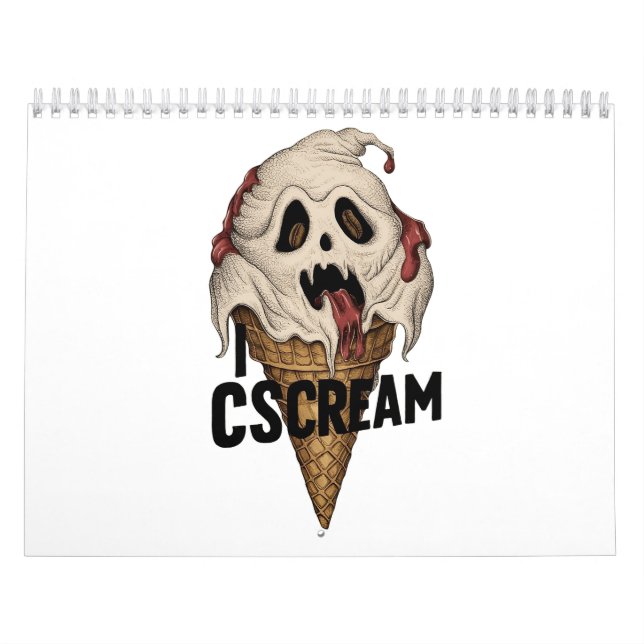 Calendrier Crème glacée fantôme éffrayante "I CSCREAM" (Protection)