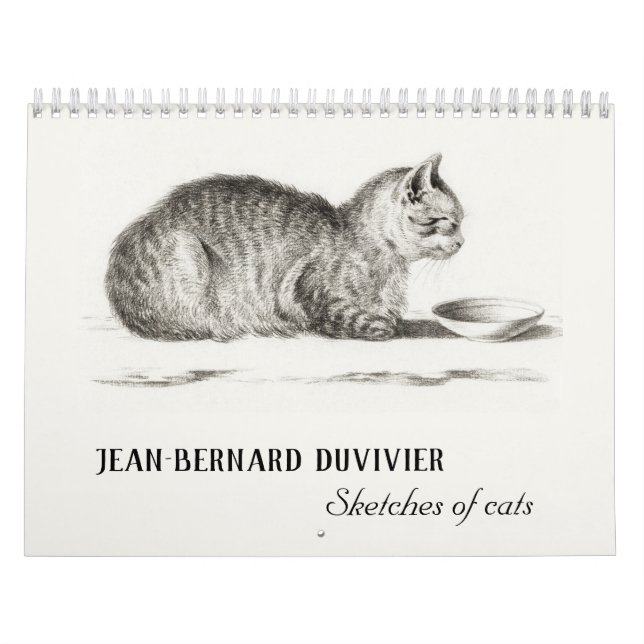 Calendrier Croquis anciens de chats de Jean Bernard Duvivier (Protection)