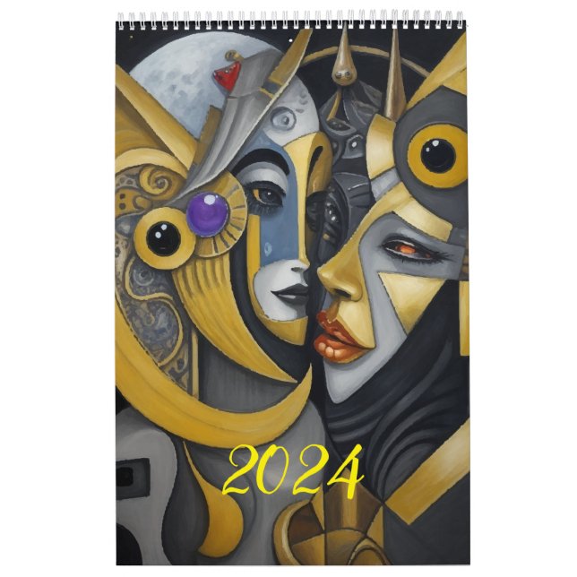 Calendrier Cubisme dans le style de Picasso. 2024 (Protection)