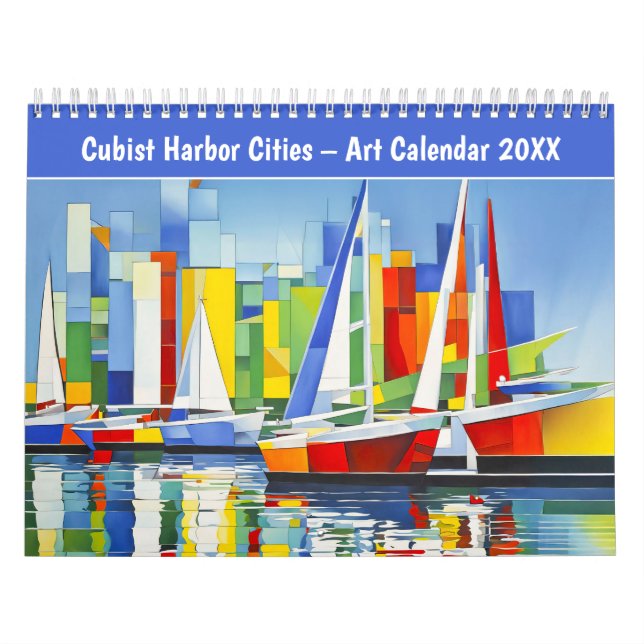 Calendrier Cubist Harbor Cities – Art Calendar 2026 (Protection)