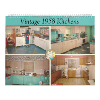 Calendrier Cuisines vintages de 1958 - Décor classique des an