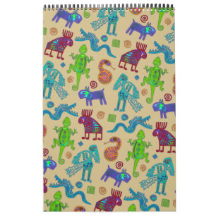 Calendrier Culture mexicaine Motif tribal primitif 1