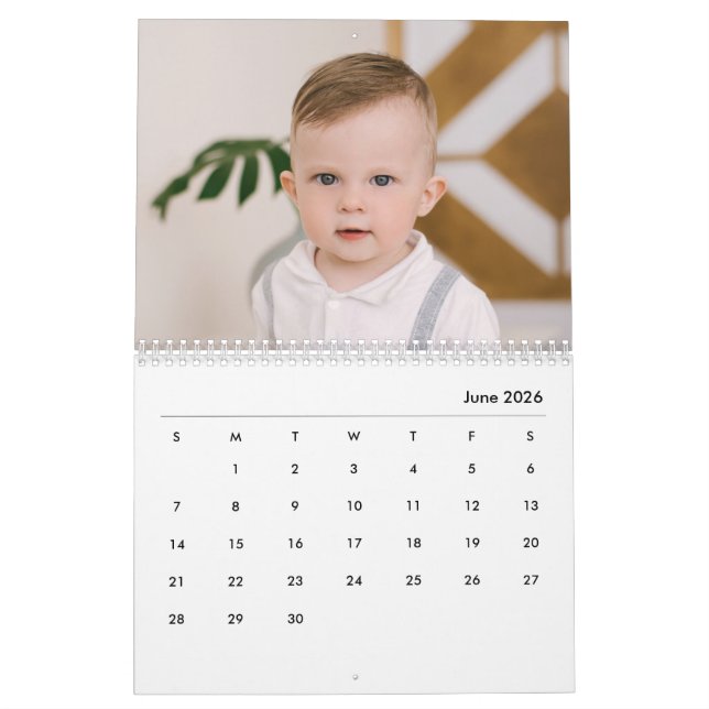 Calendrier Custom Baby Boy & Family 14 Photo Calendar 2026 (Jun 2026)