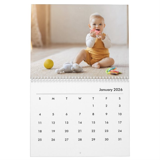 Calendrier Custom Baby Girl & Family 14 Photo Calendar 2026 (Jan 2026)