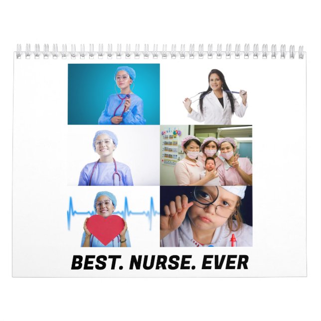 Calendrier Custom Best Nurse Ever 6 photo collage (Protection)