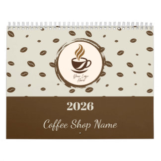Calendrier Custom Coffee Shop Calendar 2026 ,Personalized Bus