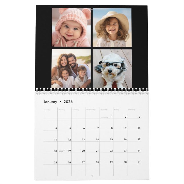Calendrier Custom Modern Family 48 Photo Collage - noir (Jan 2026)