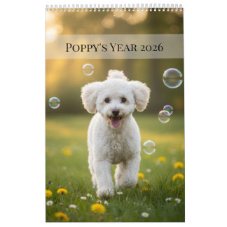 Calendrier Custom Poppy Dog 2026 Calendar
