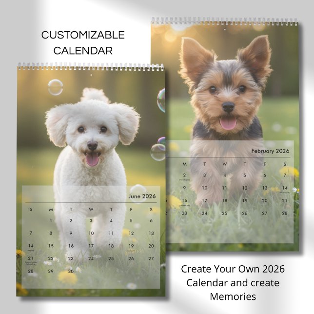 Calendrier Custom Poppy Dog 2026 Calendar (Créateur téléchargé)