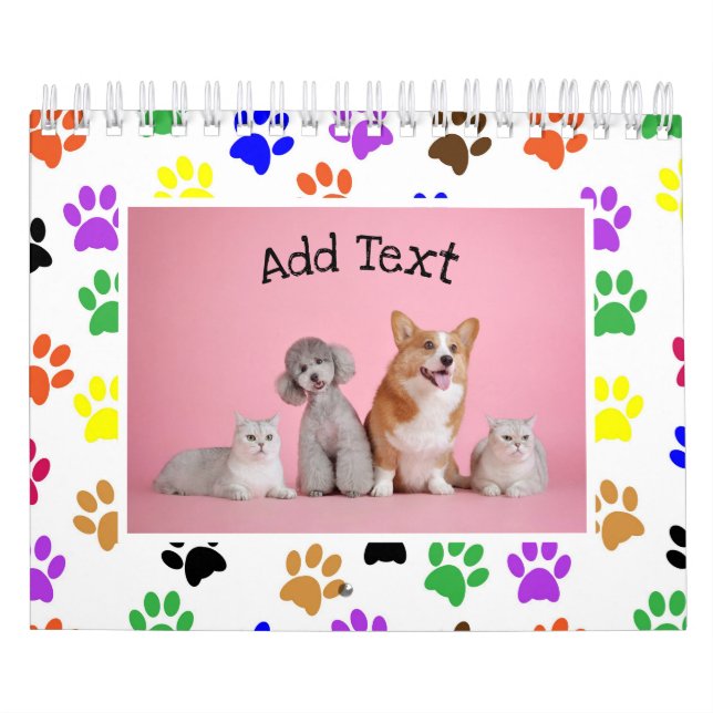 Calendrier Cute 13 Animaux de compagnie (12 + Couverture) Pho (Protection)
