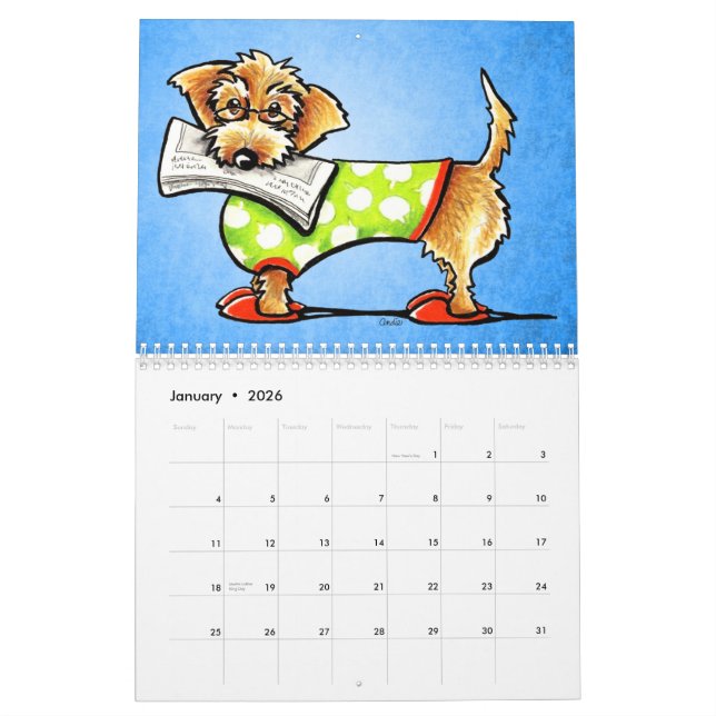 Calendrier Dachshunds Off-Leash Art™ Vol 1 (Jan 2026)