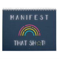 Calendrier d'affirmation moderne Neon Rainbow