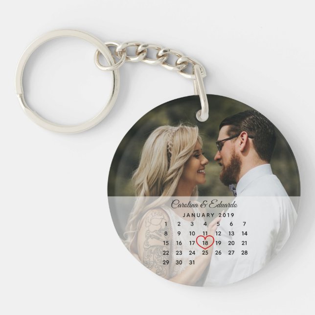 Calendrier d'anniversaire du Mariage photo simple  (Devant)