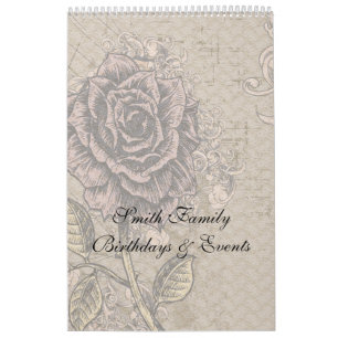 Calendrier d'anniversaire néerlandais Fleurs Vinta